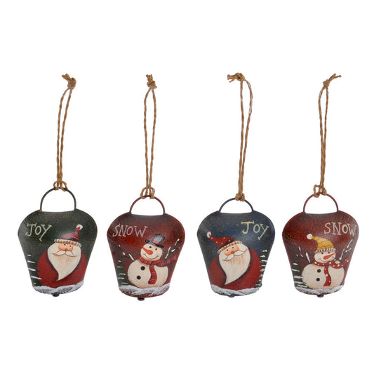 Hanging decoration DKD Home Decor Christmas Red Green Metal (4 pcs) (5 x 2.5 x 7 cm)