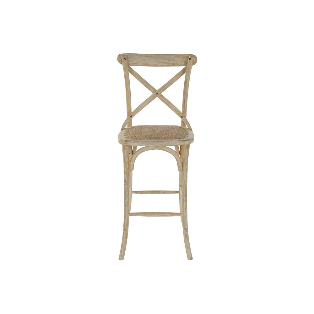 Stool DKD Home Decor White Rattan Elm wood (48 x 55 x 116 cm)