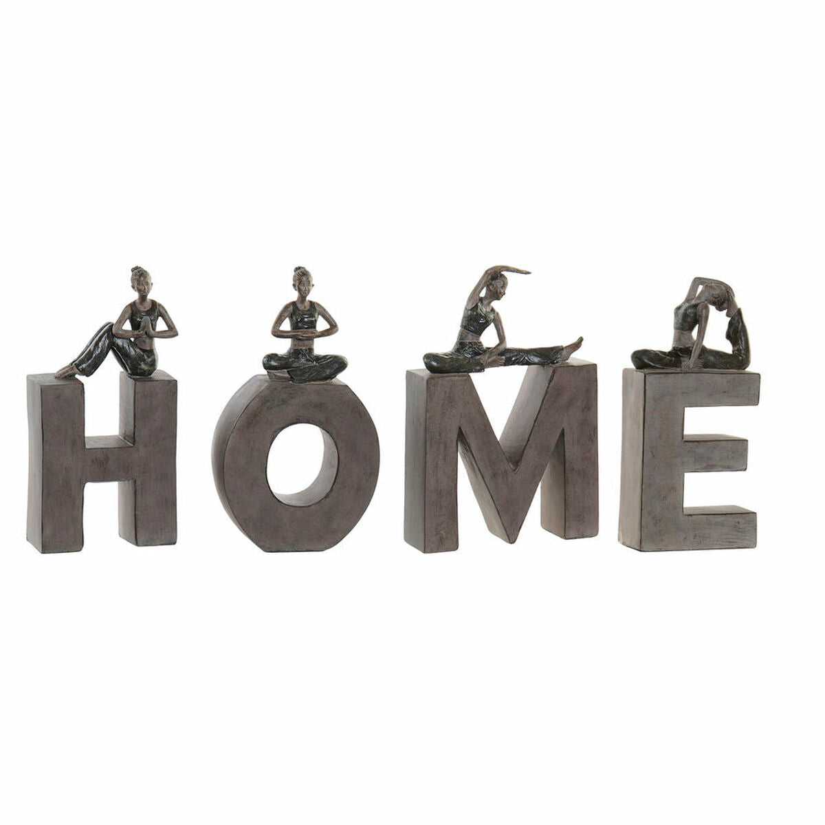 Decorative Figure DKD Home Decor Grey Resin (11.5 x 4.5 x 23 cm) (4 pcs)