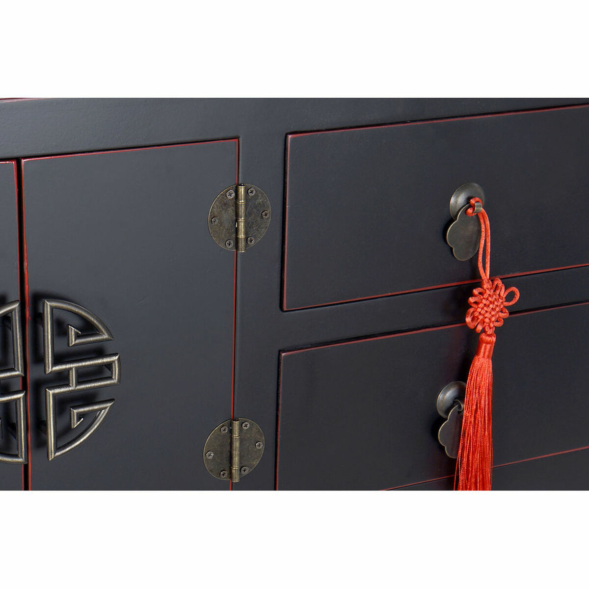 Console DKD Home Decor Black Red Fir MDF Wood (63 x 26 x 83 cm)