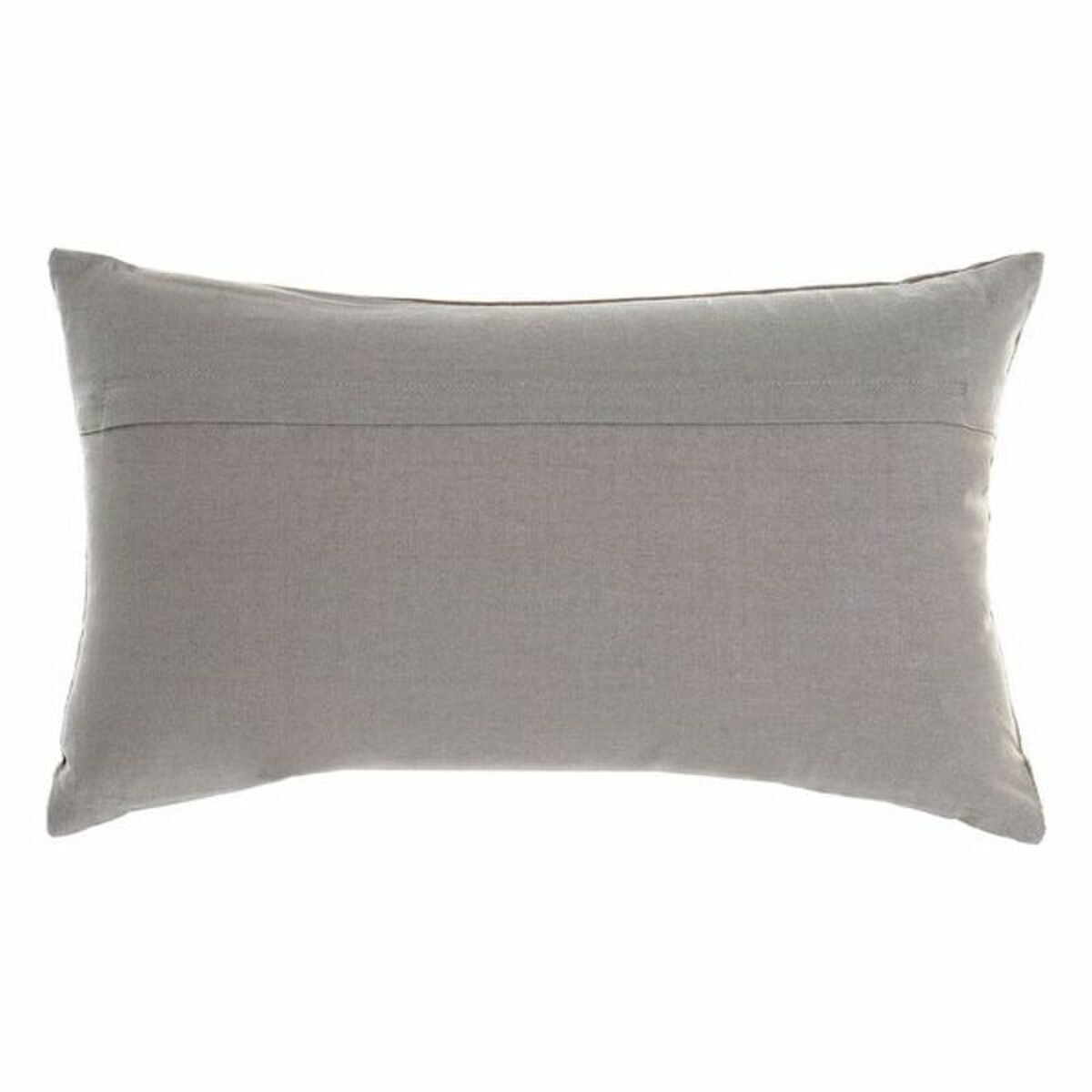 Cushion DKD Home Decor Grey Velvet Polyester Pink (50 x 30 cm)