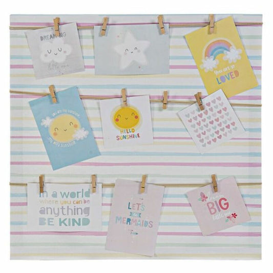 Photo frame DKD Home Decor Sunshine Canvas Multicolour Baby (50 x 2 x 50 cm)