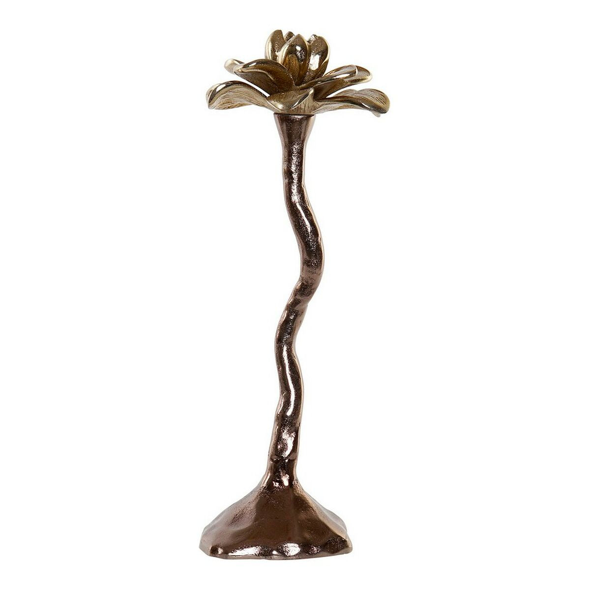 Candleholder DKD Home Decor Flower Aluminium (1 x 0.1 x 32 cm)