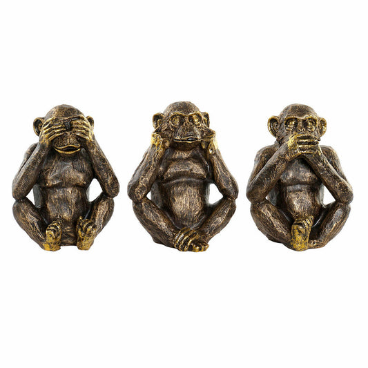 Decorative Figure DKD Home Decor Monkey Resin Colonial (3 pcs)