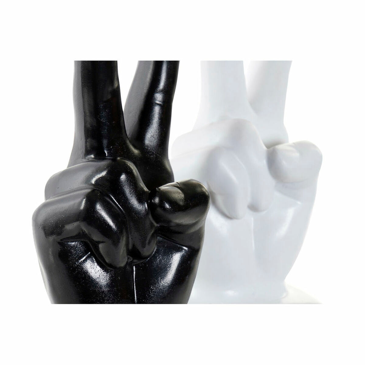 Decorative Figure DKD Home Decor Black White Resin (13 x 12 x 29 cm) (2 pcs)