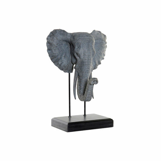 Decorative Figure DKD Home Decor Elephant Black Grey Metal Resin (40 x 28 x 56 cm)