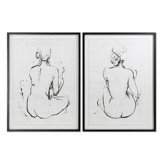 Painting DKD Home Decor S3017733 Lady Modern (70 x 2,5 x 90 cm) (2 Units)