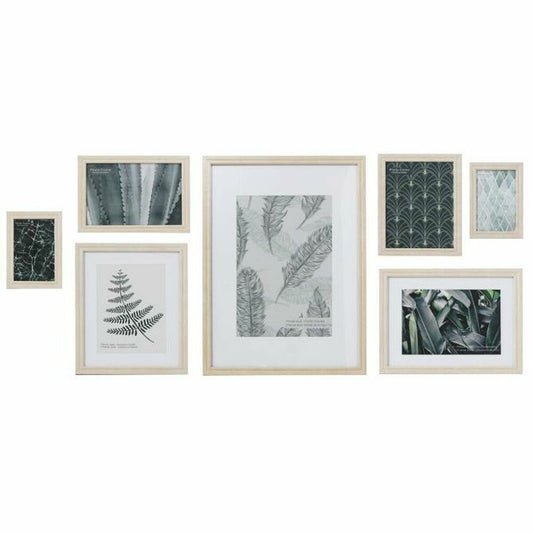 Photo frame DKD Home Decor S3011531 Crystal Natural Paper Tropical MDF Wood (48 x 6 x 34 cm)