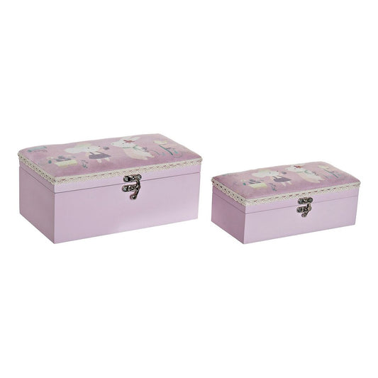 Set of decorative boxes DKD Home Decor Rabbit Polyester (2 pcs)