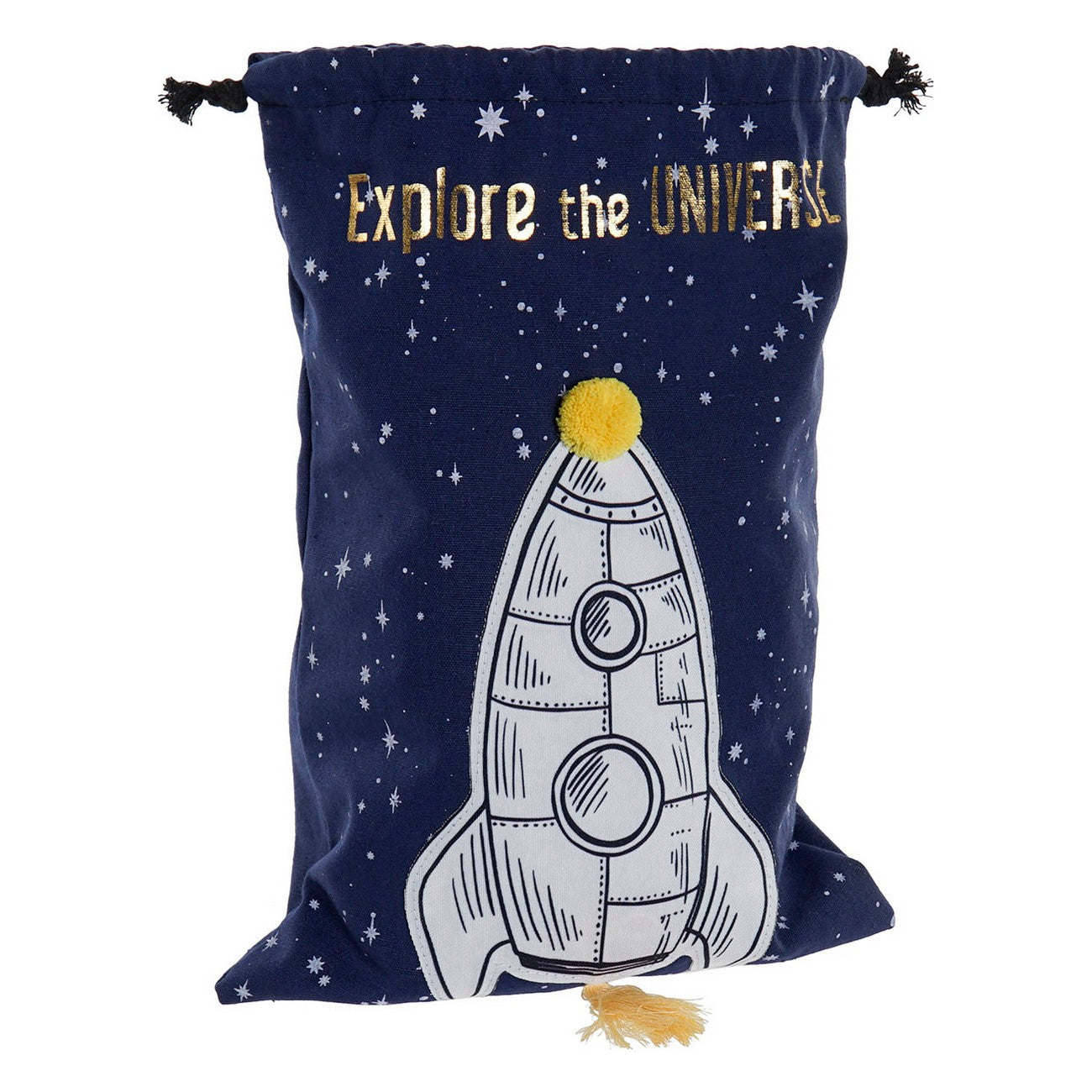 Bag DKD Home Decor Explore the Universe Blue White Polyester (26 x 1 x 37 cm)