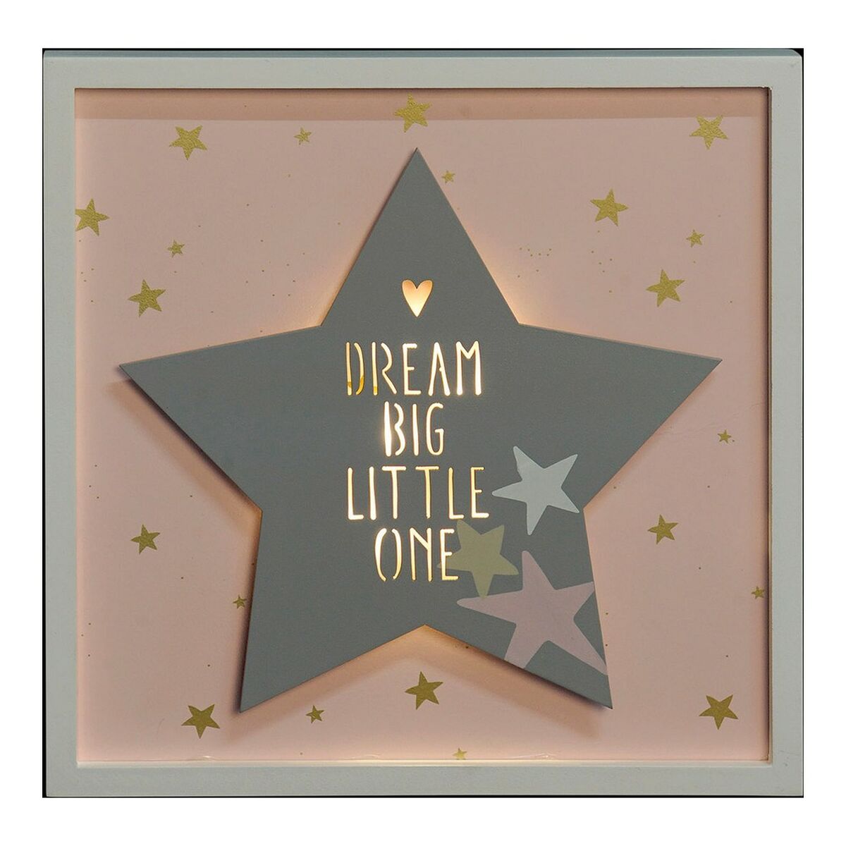 Decorative Figure DKD Home Decor Star LED MDF Wood (30 x 3 x 30 cm)