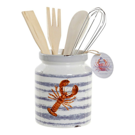 Pot for Kitchen Utensils DKD Home Decor Dolomite MDF Wood (11.5 x 11.5 x 26 cm)