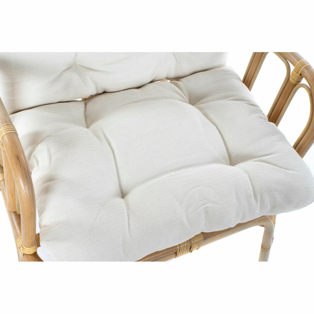 Armchair DKD Home Decor Natural Beige Cotton Rattan (76 x 72 x 80 cm)