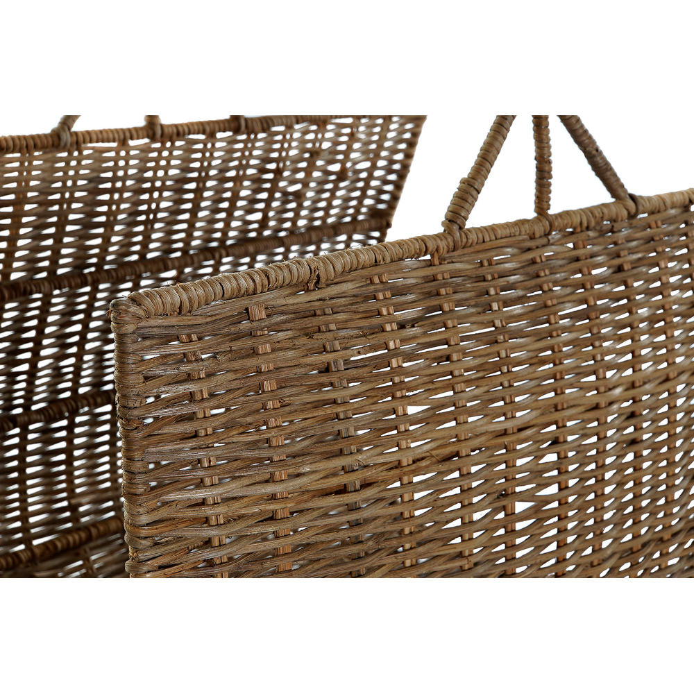 Log Stand DKD Home Decor Rattan Tropical (2 pcs) (36 x 49 x 51 cm) (25 x 40 x 40 cm)