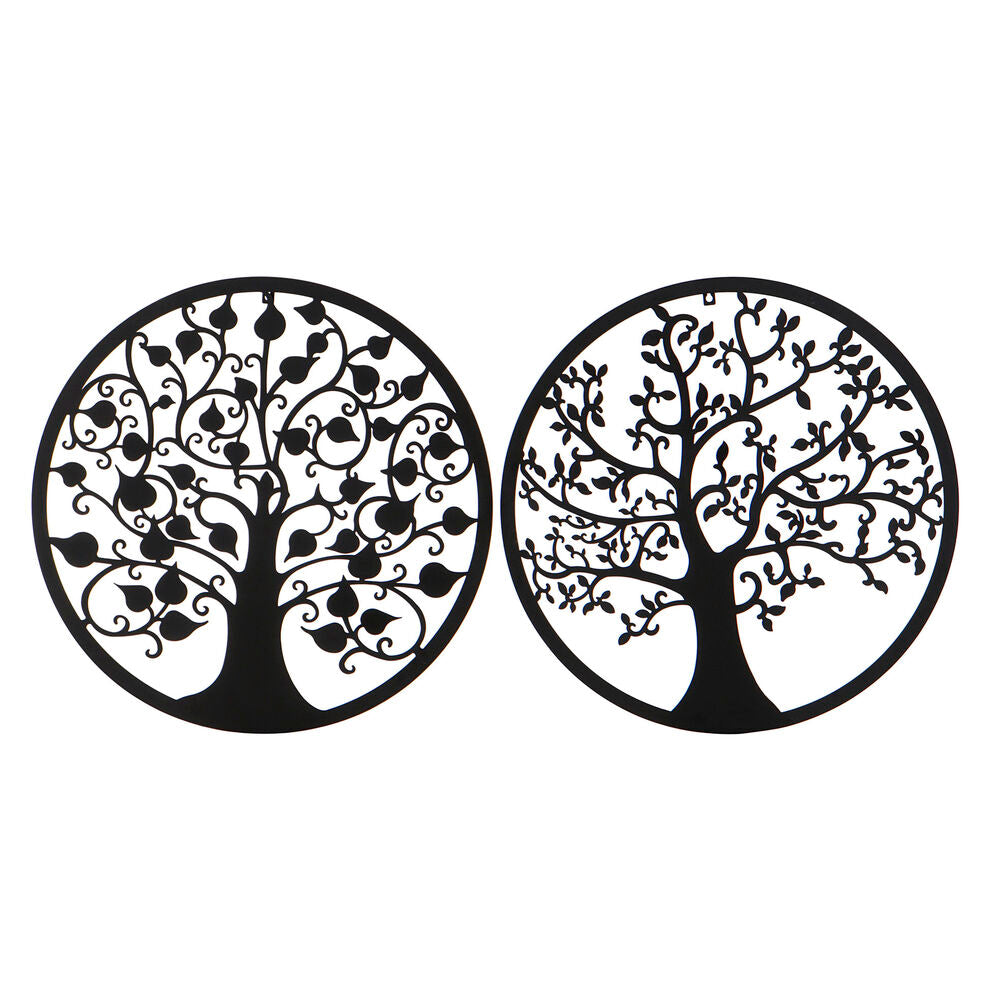 Wall Decoration DKD Home Decor Tree Metal (2 pcs) (60 x 1 x 60 cm)