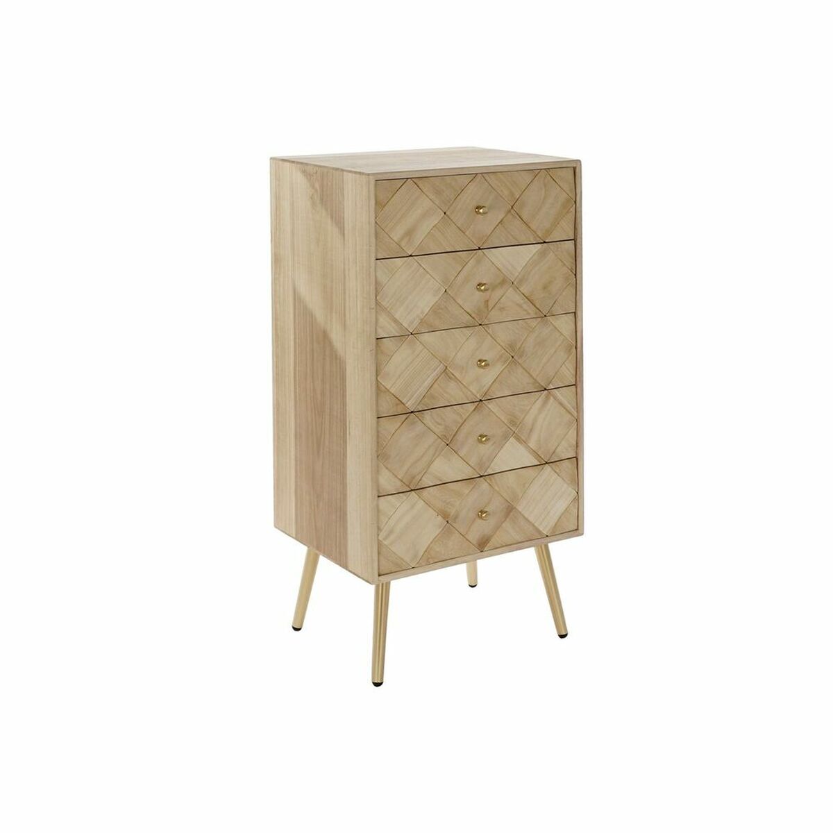 Chest of drawers DKD Home Decor   Metal Light brown Paolownia wood Pinewood Modern (45 x 35 x 93 cm)