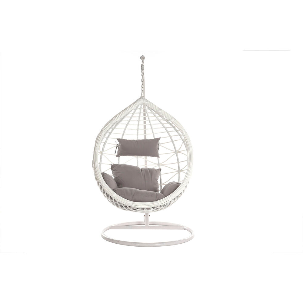 Garden chair DKD Home Decor Grey Polyester synthetic rattan Aluminium White (90 x 70 x 110 cm)