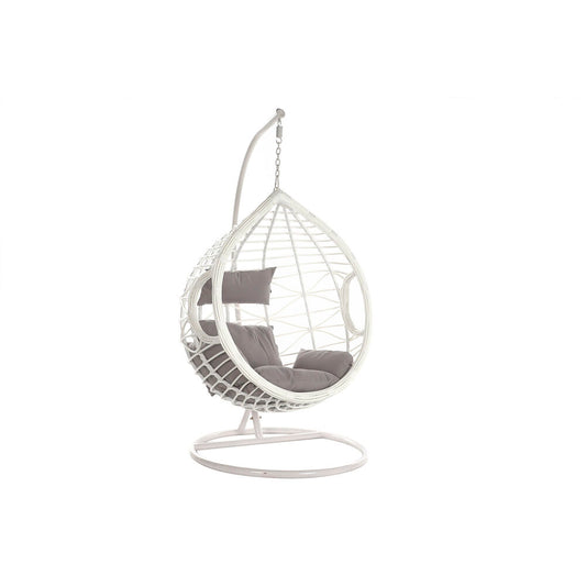 Garden chair DKD Home Decor Grey Polyester synthetic rattan Aluminium White (90 x 70 x 110 cm)