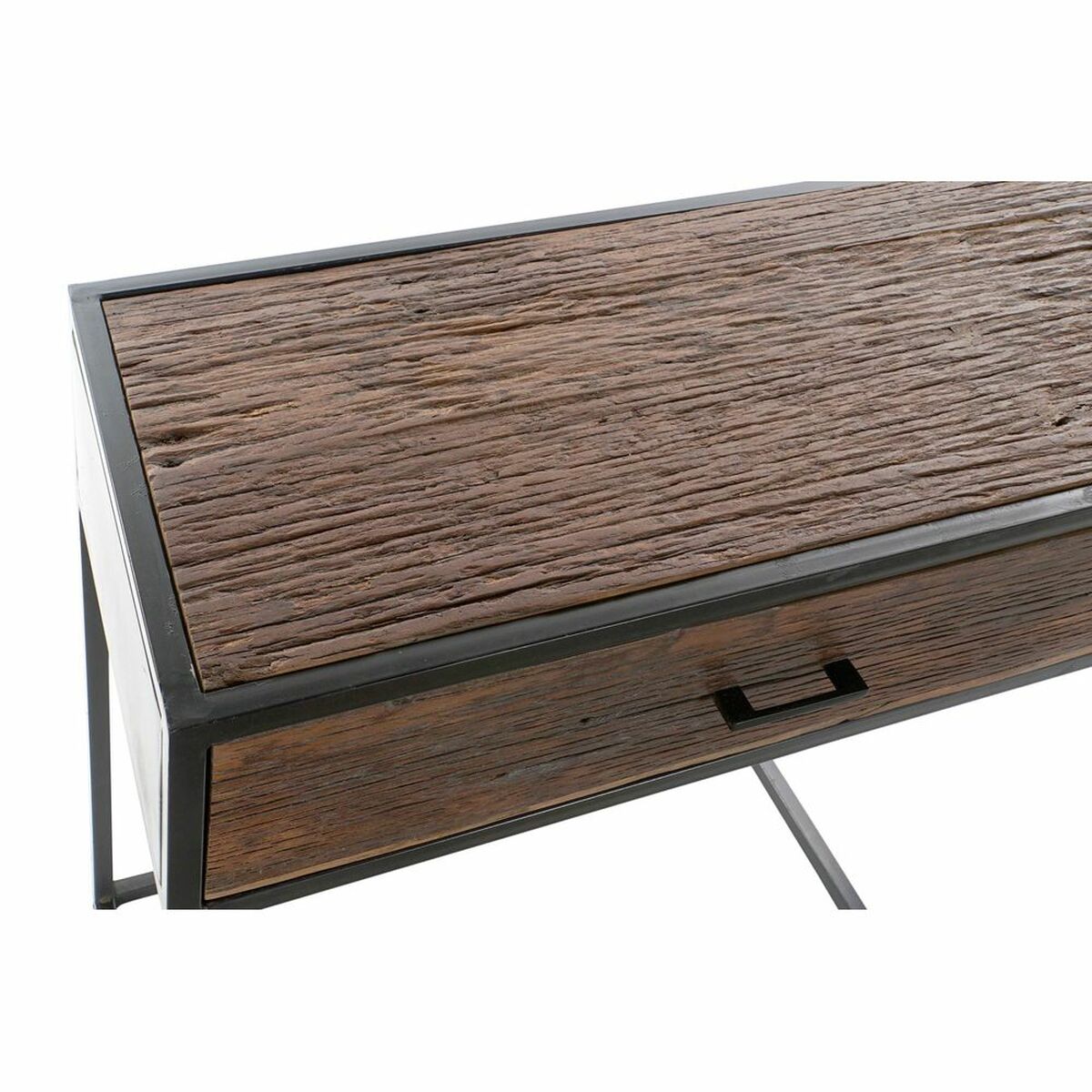 Console DKD Home Decor Black Metal Mango wood Dark brown (150 x 43 x 77 cm)