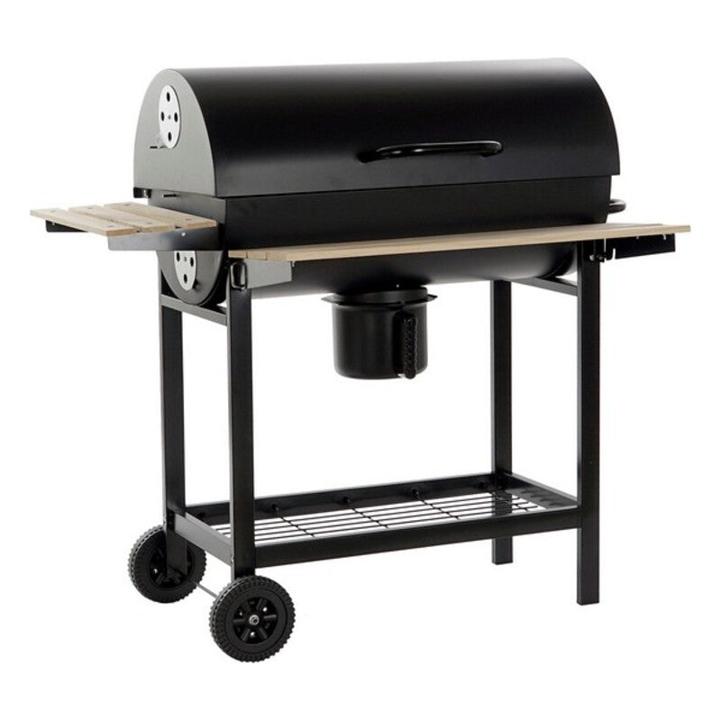 Coal Barbecue with Cover and Wheels DKD Home Decor Wood Steel