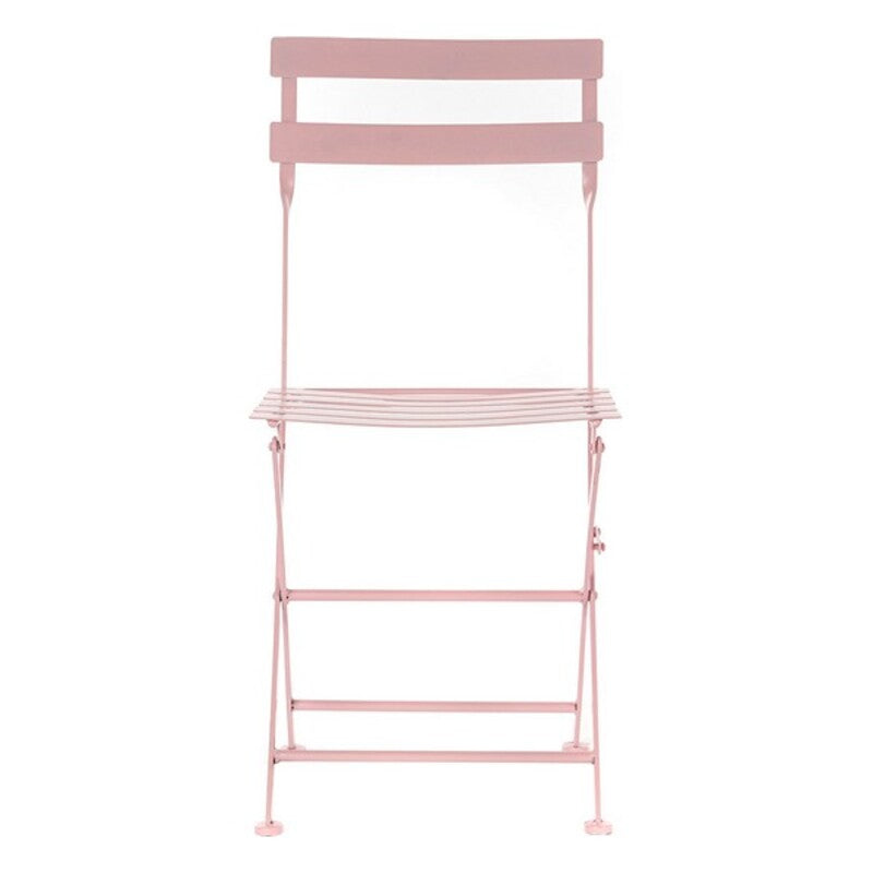 Table set with 2 chairs DKD Home Decor Pink Metal (3 pcs)