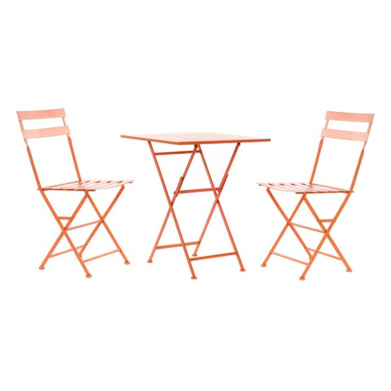 Table set with 2 chairs DKD Home Decor Coral Metal (3 pcs)