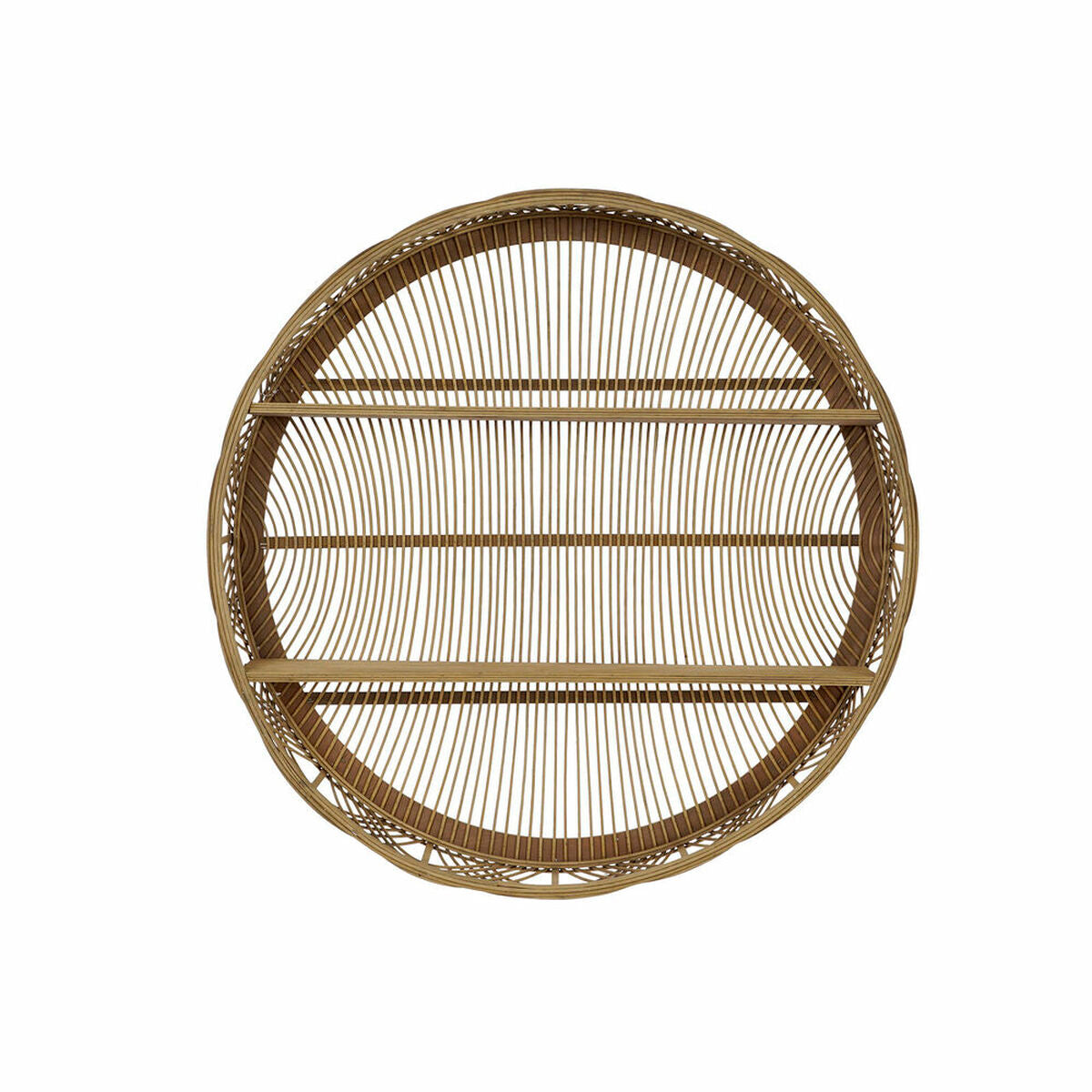 Shelves DKD Home Decor Natural Rattan 2 Shelves (80 x 14,5 x 80 cm)