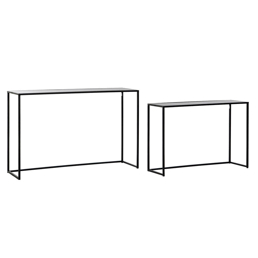 Console DKD Home Decor Crystal Black Metal (100 x 30 x 65 cm) (80 x 25 x 55 cm) (2 pcs)