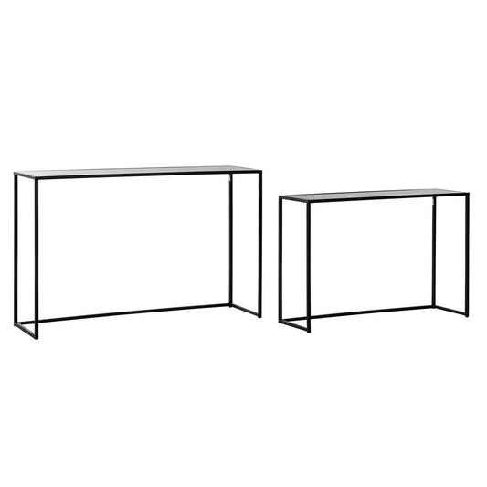 Console DKD Home Decor Crystal Black Metal (100 x 30 x 65 cm) (80 x 25 x 55 cm) (2 pcs)