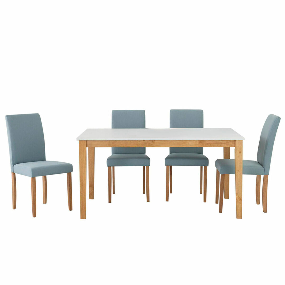 Table set with 4 chairs DKD Home Decor Polyester Oak Lacquered (120 x 75 x 74 cm)