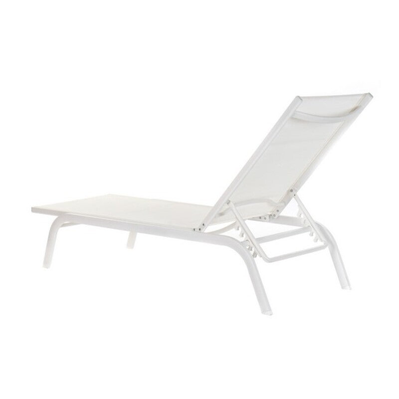 Sun-lounger DKD Home Decor reclining White PVC Aluminium (191 x 58 x 98 cm)