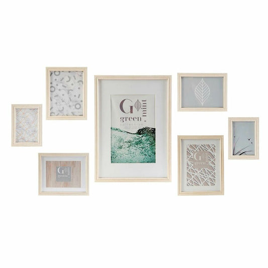 Wall photo frame DKD Home Decor Crystal Natural Green MDF Wood Scandinavian (32,5 x 1,5 x 45 cm)