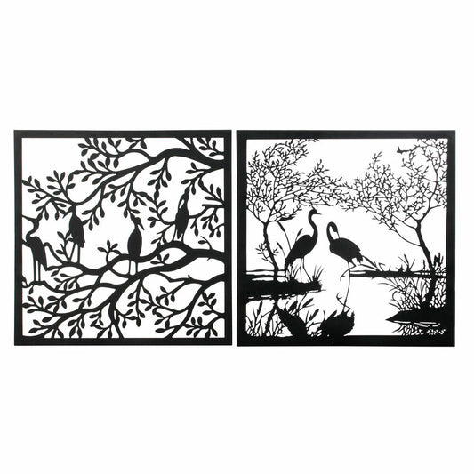 Wall Decoration DKD Home Decor Metal (2 pcs) (98 x 1 x 98 cm)