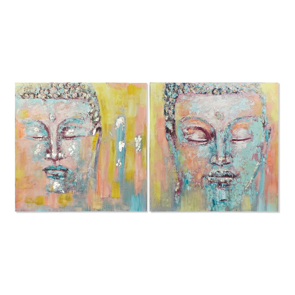 Painting DKD Home Decor Buda Buddha Oriental (100 x 3,5 x 100 cm) (2 Units)