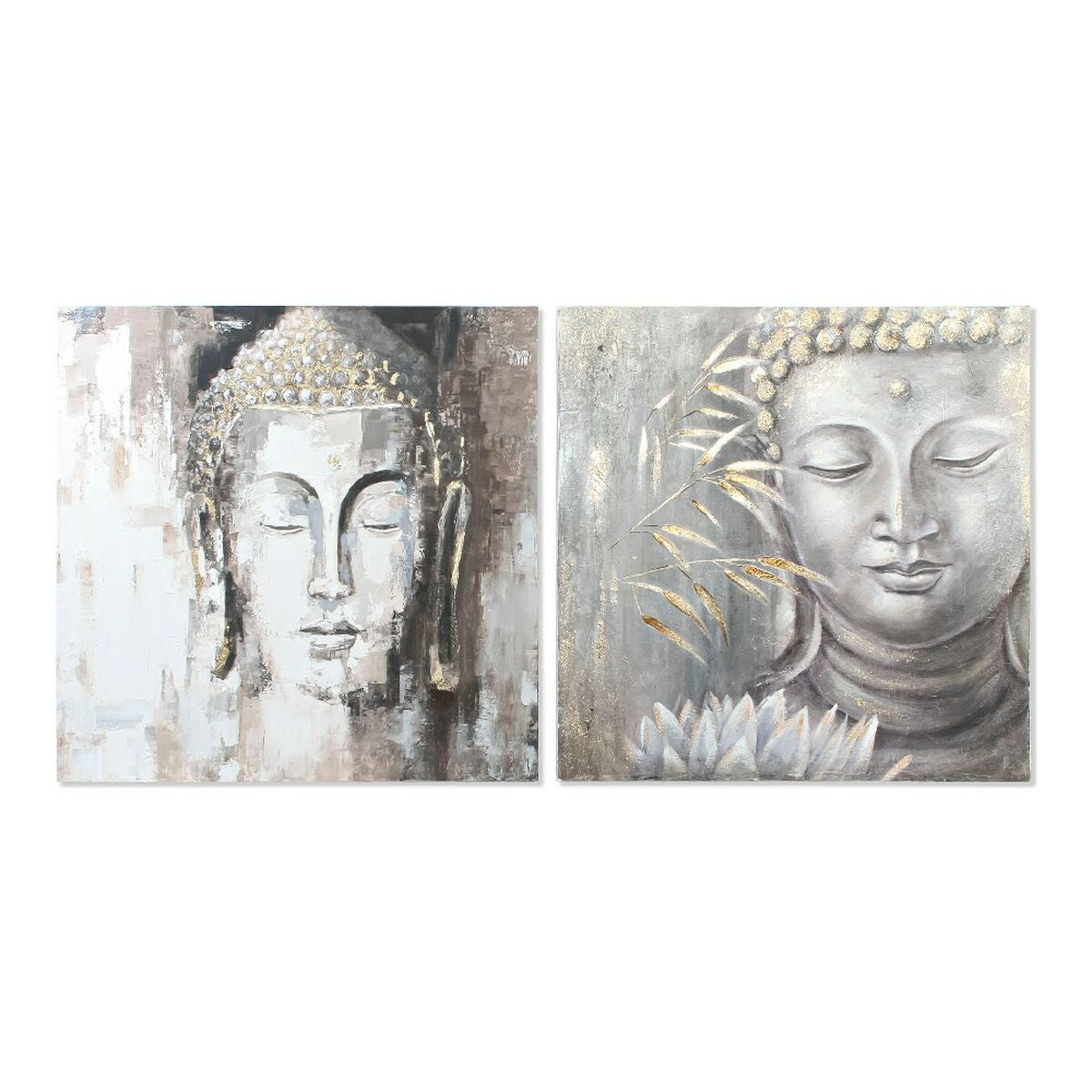 Painting DKD Home Decor Buda Buddha Oriental (100 x 3,8 x 100 cm) (2 Units)