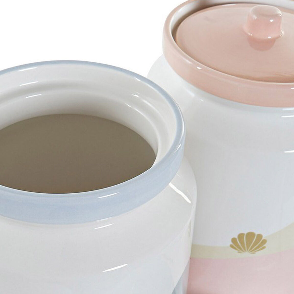 Tin DKD Home Decor Dolomite Blue Pink 2,3 L (2 pcs) (15 x 15 x 22 cm)