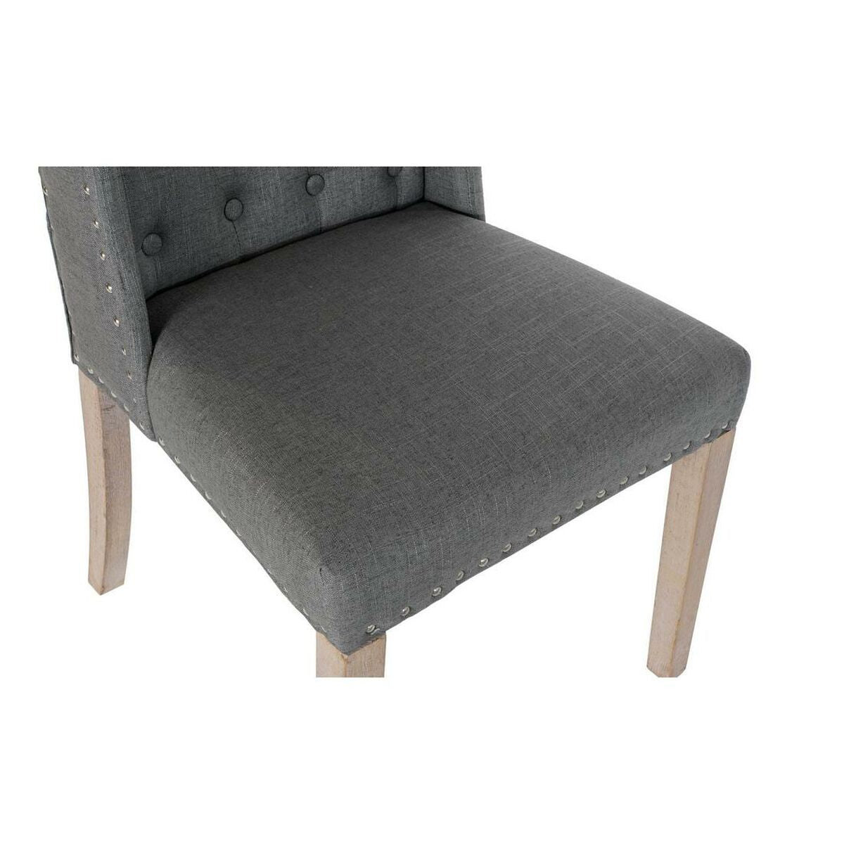 Chair DKD Home Decor Linen Rubber wood (53 x 53 x 102 cm)