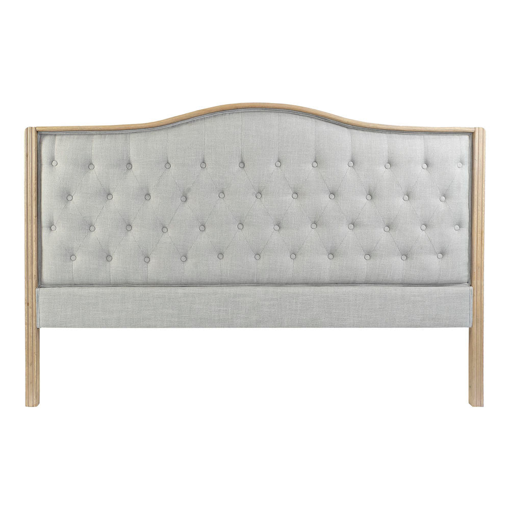 Headboard DKD Home Decor Grey Linen Rubber wood Natural (180 x 10 x 120 cm)