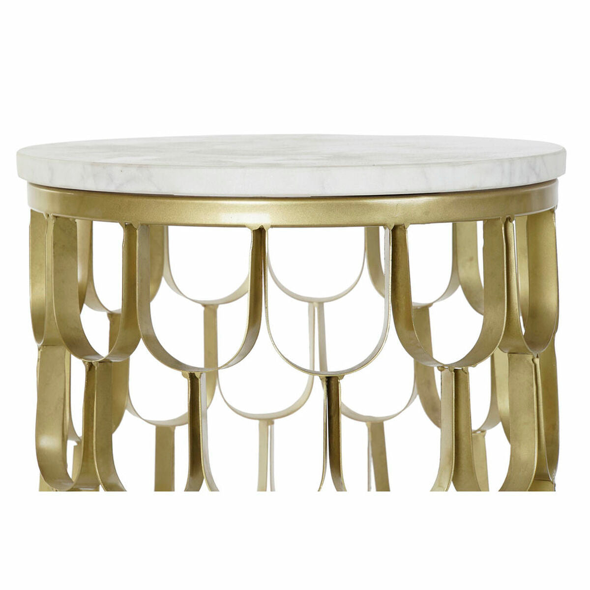 Side table DKD Home Decor White Marble Iron Golden (30.5 x 30.5 x 50 cm)