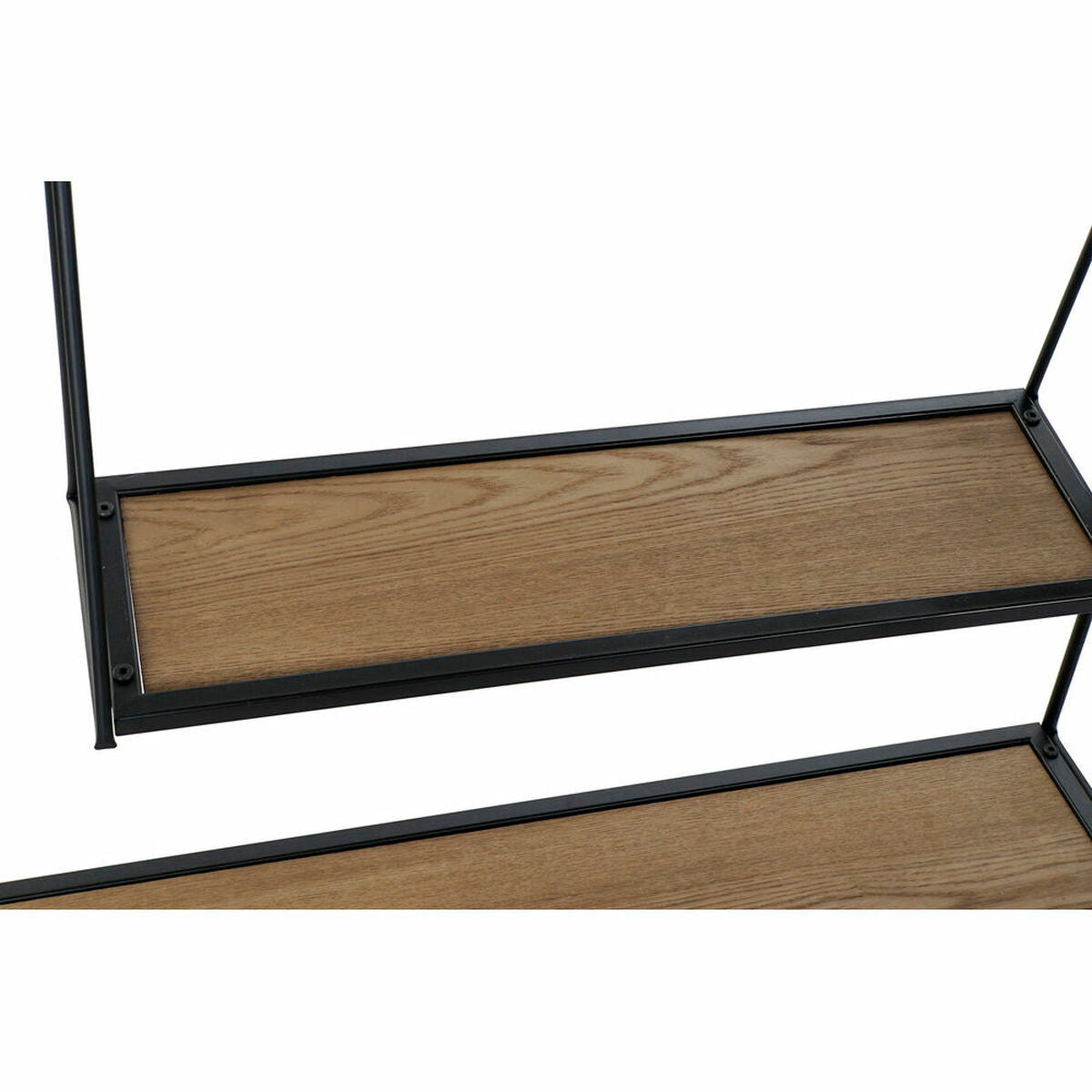 Shelves DKD Home Decor Mirror Natural Black Metal 2 Shelves MDF Wood (120 x 20 x 83 cm)