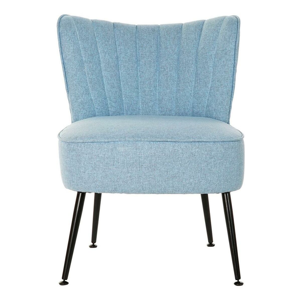 Armchair DKD Home Decor 8424001795543 Black Metal Polyester Sky blue (52 x 64 x 74 cm)