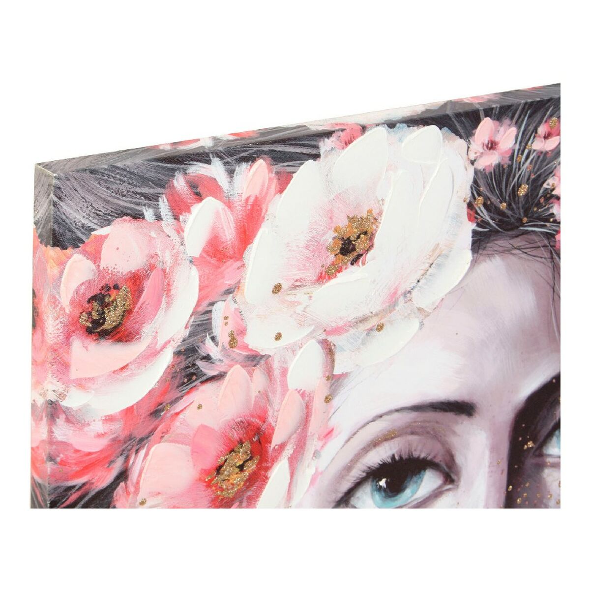 Painting DKD Home Decor Girl Canvas Flowers Modern (120 x 3 x 80 cm) (2 Units)