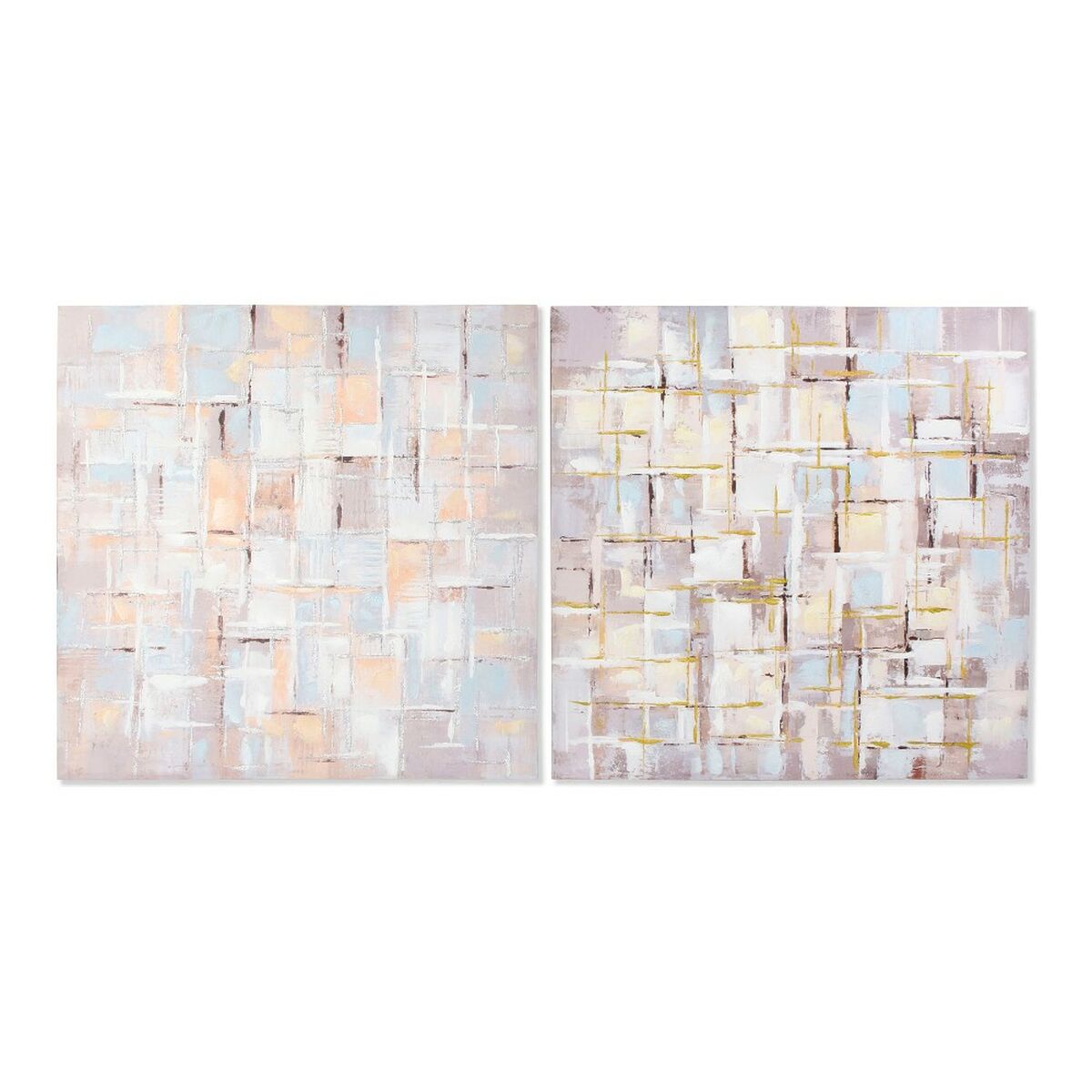 Painting DKD Home Decor Squares Canvas Abstract Modern (100 x 3 x 100 cm) (2 Units)