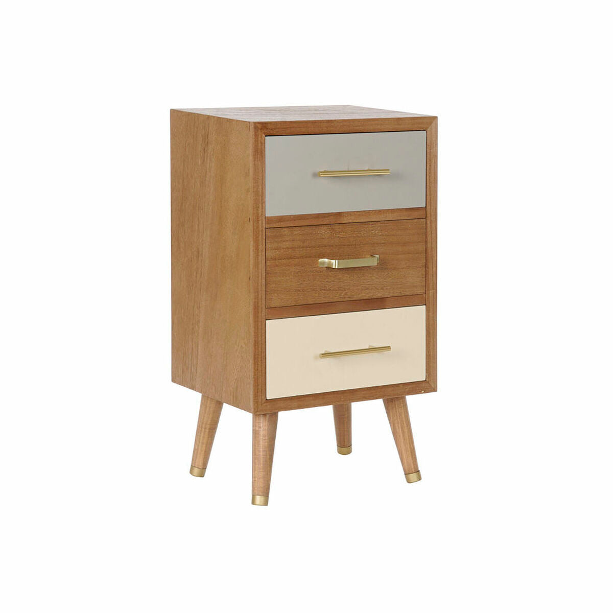 Nightstand DKD Home Decor Metal Paolownia wood (40 x 30 x 71 cm)