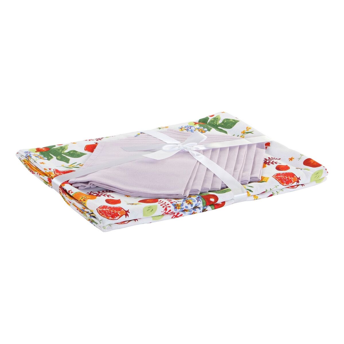 Tablecloth and napkins DKD Home Decor LC-179877 Papaya Multicolour (150 x 250 x 0,5 cm) (9 pcs)