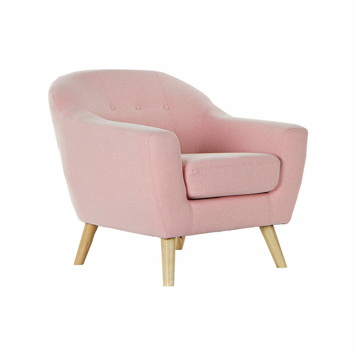 Armchair DKD Home Decor 8424001799367 Polyester Rubber wood Light Pink (81 x 80 x 80 cm)