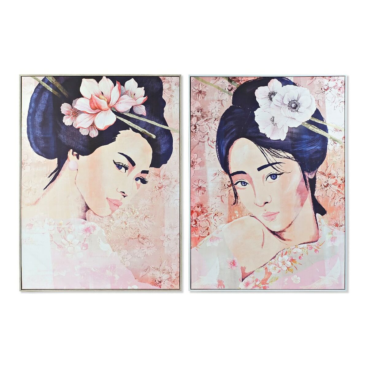 Painting DKD Home Decor CU-179961 Canvas Geisha Oriental (103,5 x 4,5 x 144 cm) (2 Units)