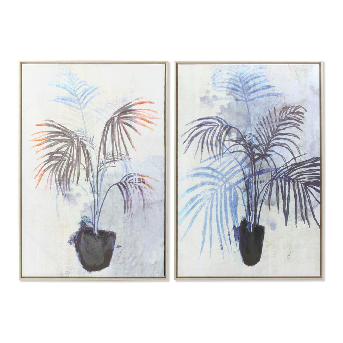 Painting DKD Home Decor S3013684 Canvas Plant (83 x 4,5 x 123 cm) (2 Units)