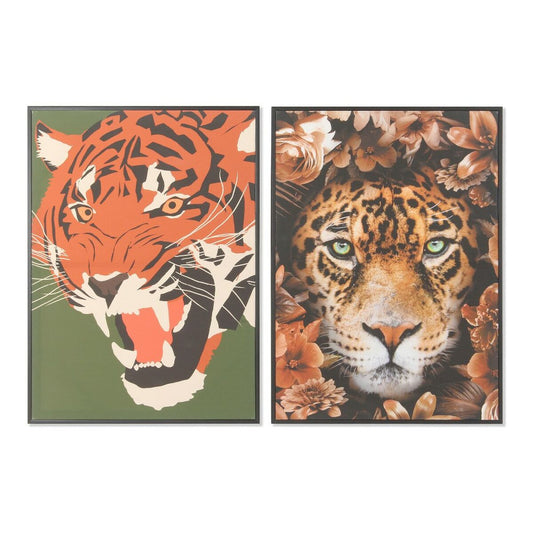 Painting DKD Home Decor S3013690 Canvas Tiger Modern (52 x 2,7 x 72 cm) (2 Units)