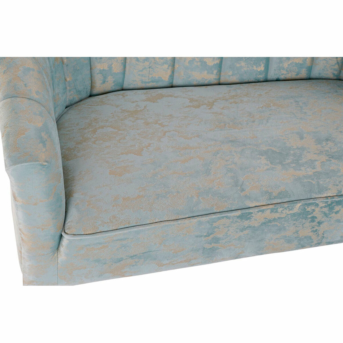 Sofa DKD Home Decor Green Polyester Birch Golden Glam (124 x 73 x 80 cm)